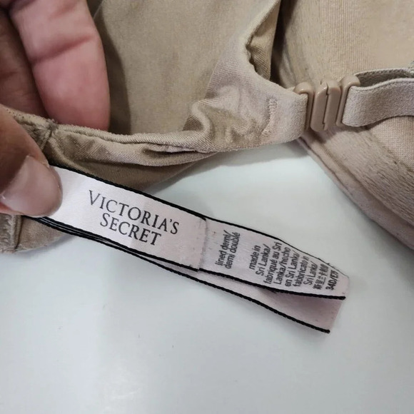 Victorias Secret Body by Victoria Lined Demi Bra Women Size 34D Tan Light Padded - Picture 6 of 9